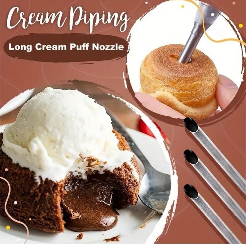 Puff Cream Filling Piping Tip 3 Pcs,Cupcake Filler Tool with 20 Disposable Pa... gallery