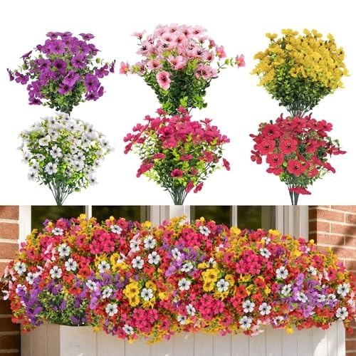 Pcs Artificial Flowers for 12 Mix1(rose Red+purple+yellow+white+red+pink)