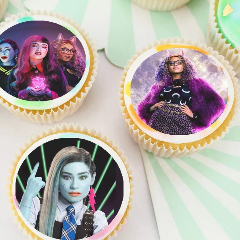 Monster High Pre-cut Edible Cupcake or Cookie Toppers