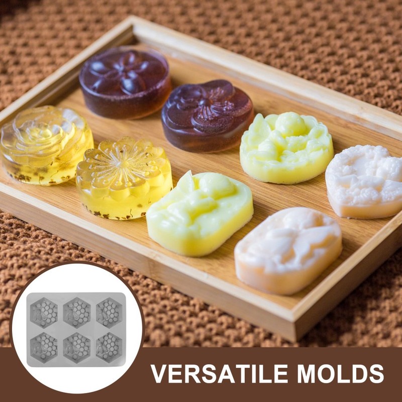 Flexible Gray Silicone Honeycomb Soap Mold Non Stick Tray for Handmade Soap gallery