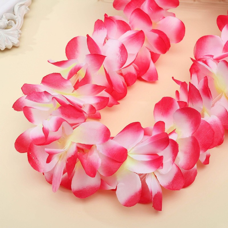 Layseri Pack of 4 Mahalo Floral Leis Hawaiian Silk Flower Graduation Pink gallery