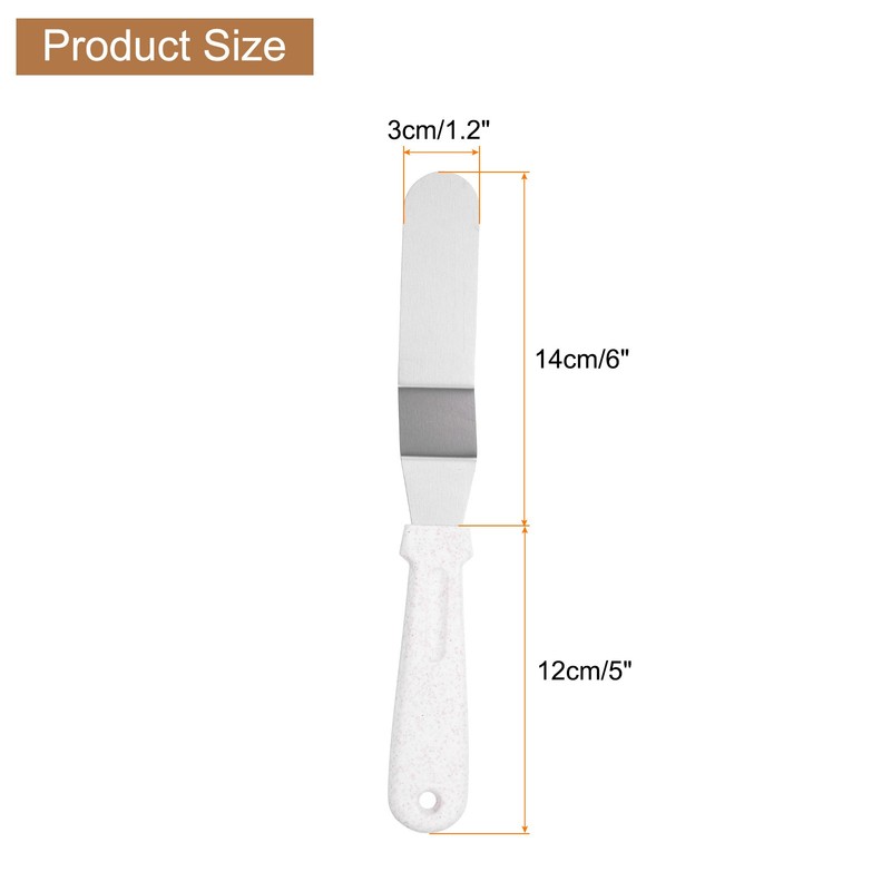 Icing Spatula with 6 Inch Bent Blade with Handle, Beige gallery