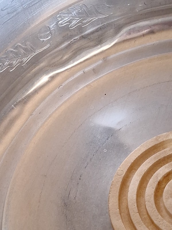 1950's MCM West Bend Aluminum Acorn 10" Cake / Pie Plate Lid W/ Humidity Stone gallery