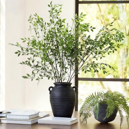 Pcs Artificial Greenery Stems 40 Inches Tall Faux Nandina Branches Fake 3 gallery