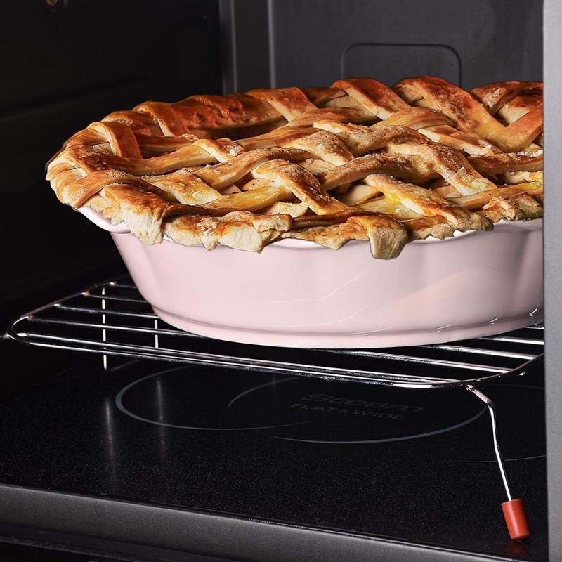 Bosmarlin Ceramic Pie Pan, 9 Inches Dish, 50 oz, Plate 9 inches, Pink gallery