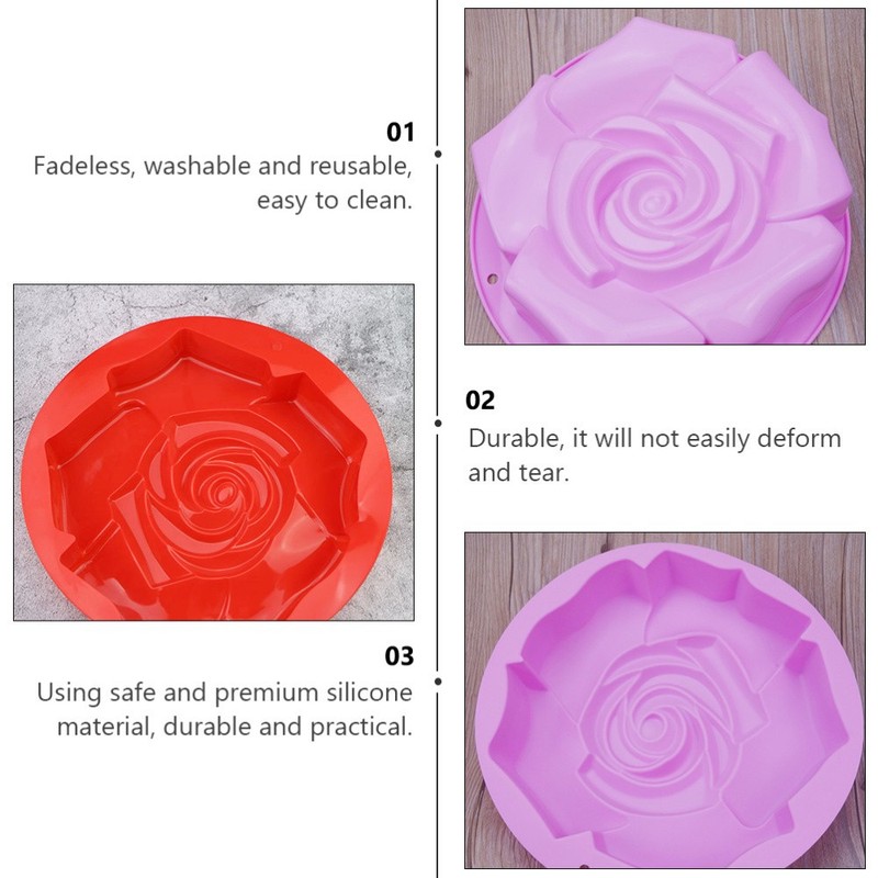 Handmade DIY Rose Cake Mold Silicone Material Washable and Reusable for Baking gallery