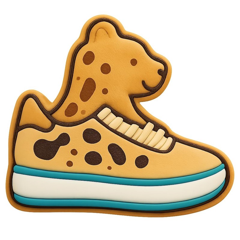 Animal Print Sneakerhead Cookie Cutter & Stamp, Fondant & Clay - 4x3.5 gallery
