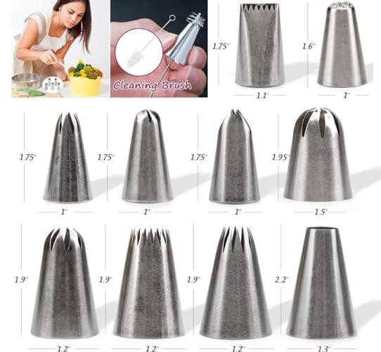 25 Pcs Extra Large Piping Tip Set, Stainless Steel Large Piping Tips Set gallery