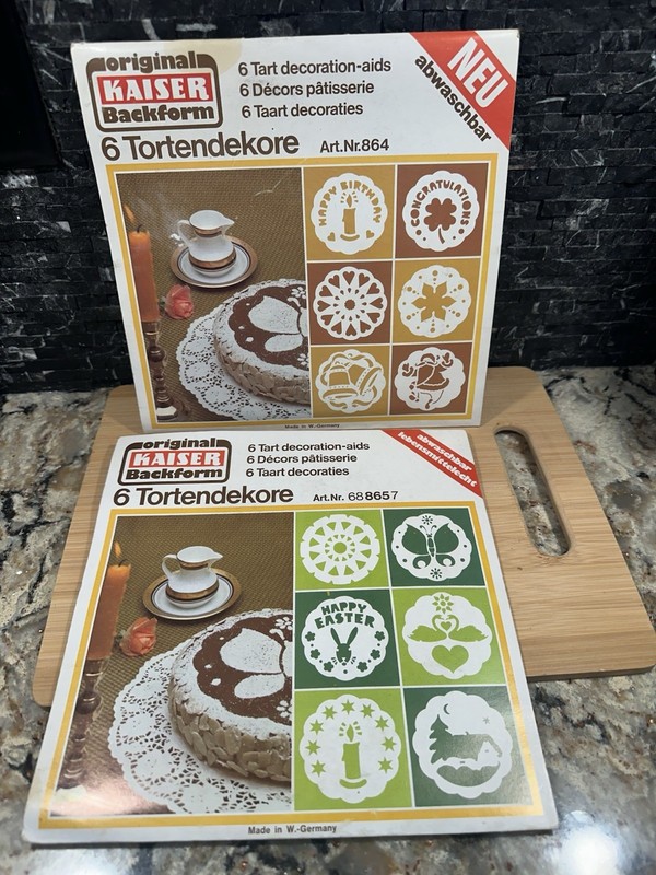 Vintage Tart Decoration Aid Stencils Lot Of 18 Kaiser Backform Tortendekore