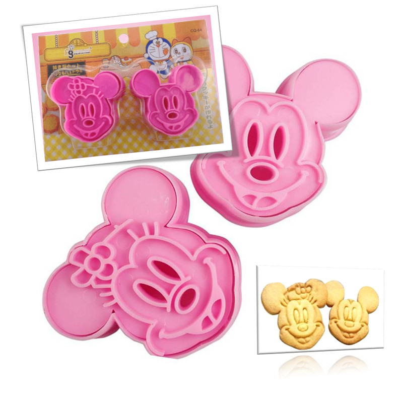 Mickey Cookie Cutter Minnie Mouse Shape Mold Cookie Stamp Set for Baking gallery