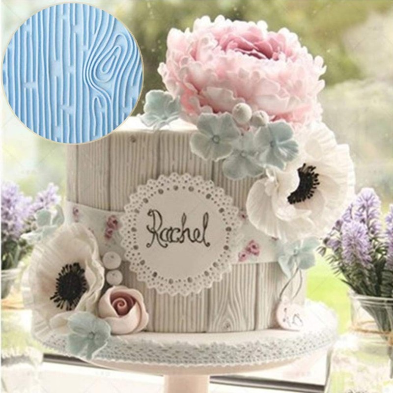 6 Pack Fondant Texture Mats Wood Grain Brick Wall Cake Embossing Molds gallery