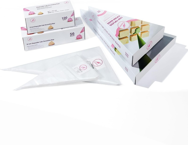 Keenpioneer Piping Bag - Disposable Cake Decorating 100 12 inch, Clear gallery