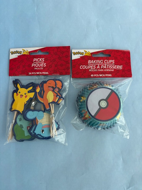 Pokemon Baking Cups 48 Pieces Pokemon Picks 24 Pieces New