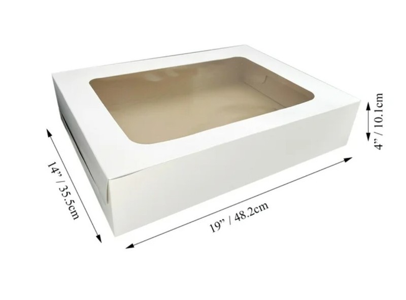Sheet Cake or Cupcakes White Window Box - 19" x 14" x 4½" deep - Sets of 5 ! gallery