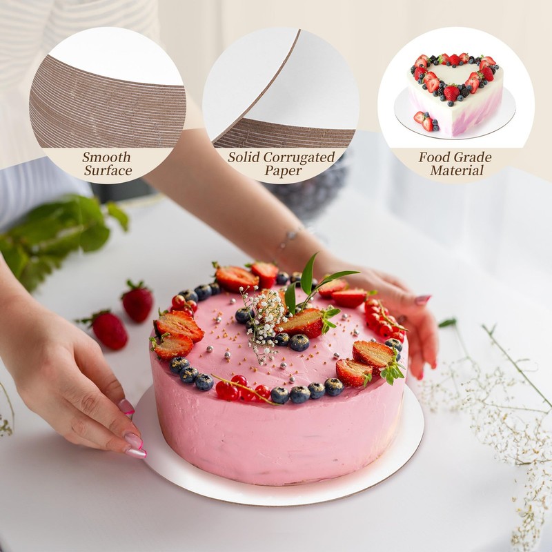 Cake Boards 30 Pcs White, 10 Inch Cake Circles Round Base, Food-Cardboard Cak... gallery