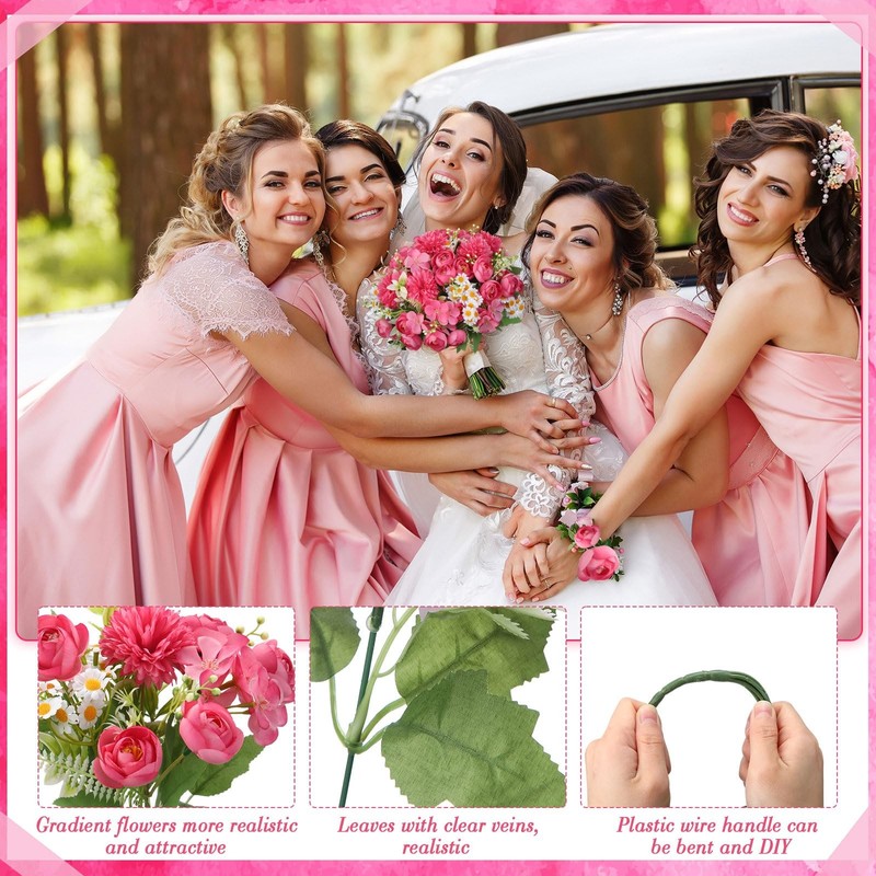 Tigeen 12 Bundles Peonies Artificial Flowers Faux Roses Silk Flowers Hydrangea gallery