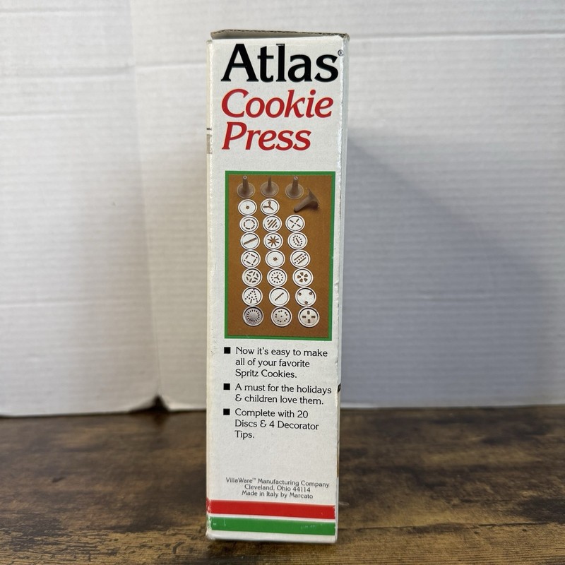 Marcato Atlas Biscuit Maker Press 20 Cookie Disc 4 Tips Shapes Stainless #525 gallery