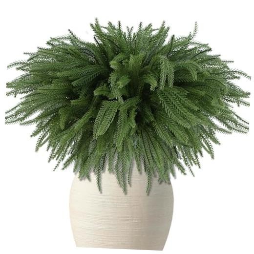 18″ Norfolk Pine Stems -Pack Real Touch Artificial Christmas Greenery Stems 16