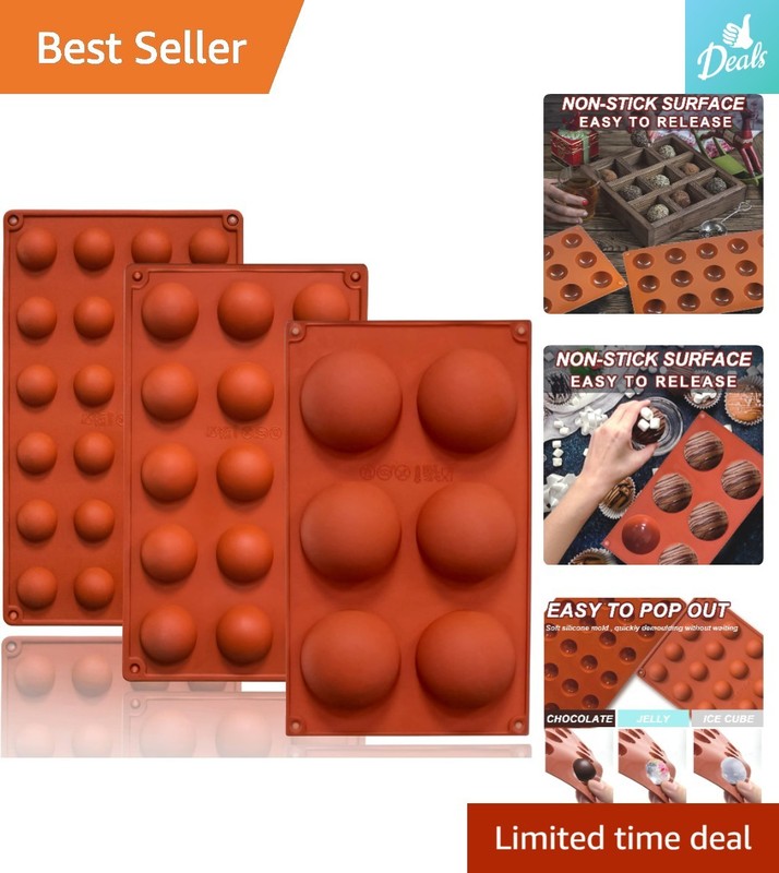 BPA-Free Semi-Circular Silicone Molds – 6, 15, and 24 Cups for Versatile Baking