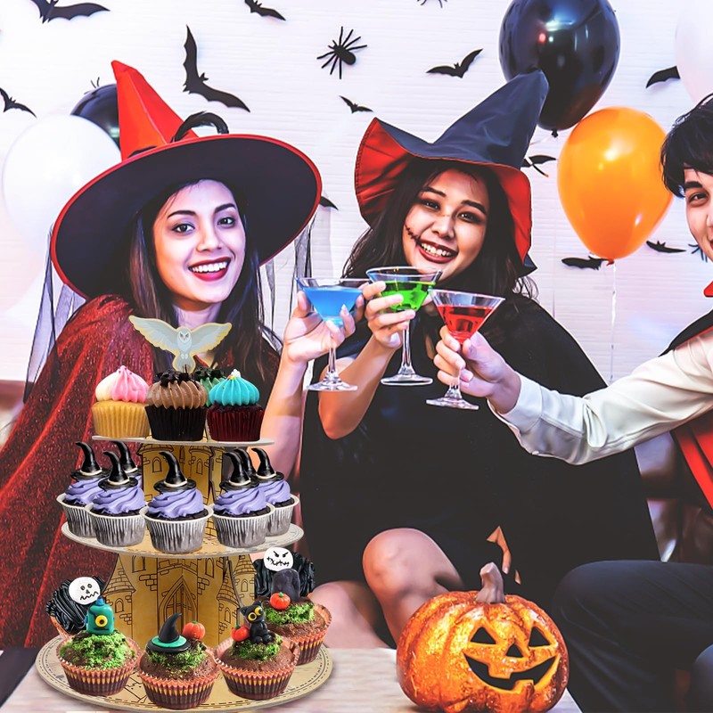 3-Tier Magical Cupcake Stand - Wizard Birthday & Halloween Party Cake Stand -... gallery