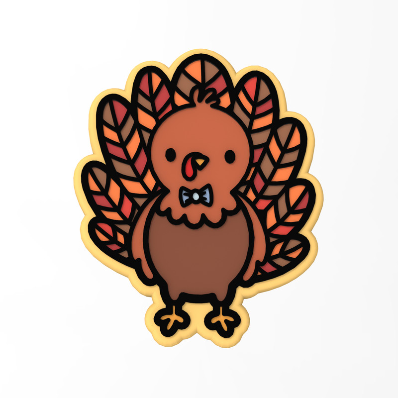 Thanksgiving Cookie Cutter & Stamp #3 | Turkey Feathers Pilgrim November Turkeys gallery