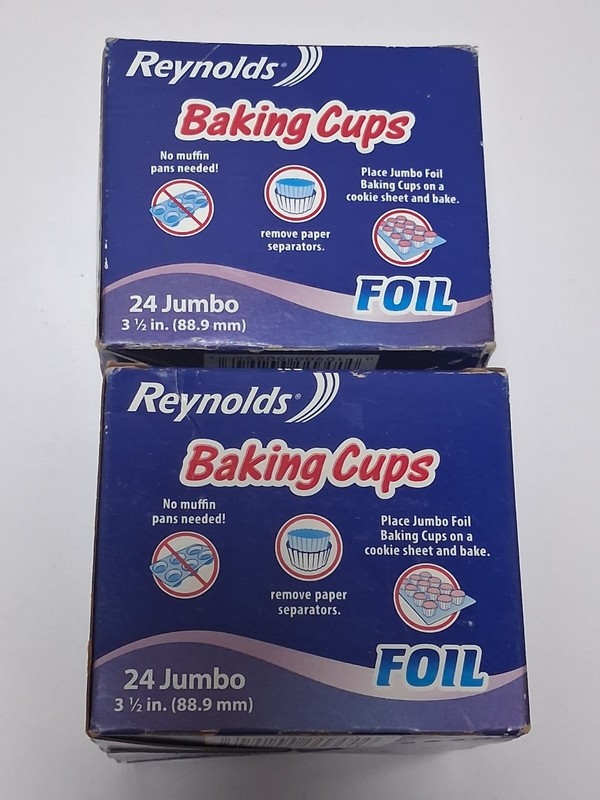 2 NOS Reynolds Jumbo 3 1/2 inch Foil Baking Cups 48 Total Cups Discontinued gallery
