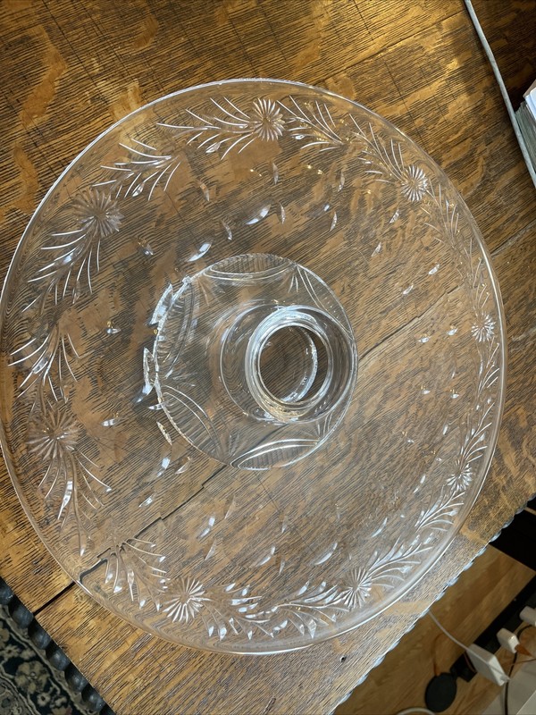 Vintage Stuart crystal cake stand/11.5×2.5