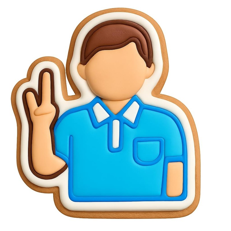 Boxing Referee Cookie Cutter & Stamp, Fondant & Clay - 4x3.5 gallery