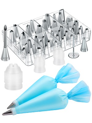 54 in 1 Piping Bags and Tips Set with 13 Large Size Piping Tips, 35 Standard gallery