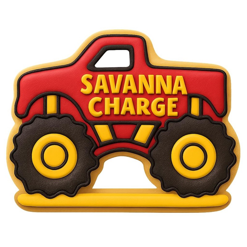Savanna Charge Monster Truck Cookie Cutter & Stamp, Fondant & Clay – 4×3.4