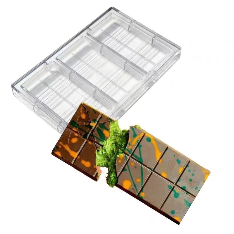 Dubai PC polycarbonate Hard Plastic Chocolate bar mold 220g Candy Jelly mold