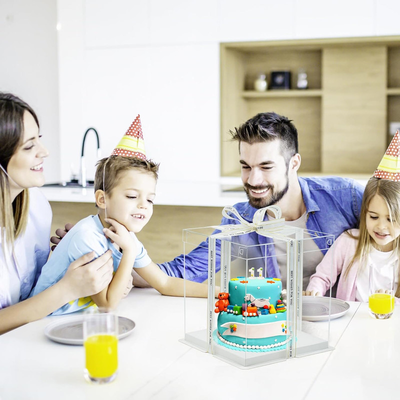 Clear Cake Box 8Pcs Tall Cake Box Treat Boxes Cake Transport Container Tall Cake gallery