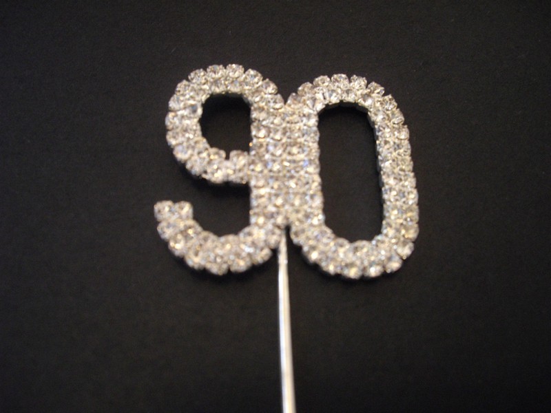 90th Birthday Cake Topper Crystal Diamante Number gallery