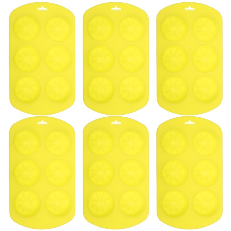 6Pcs Easy Release Silicone Fondant Molds Lemon Shape for Baking Treats