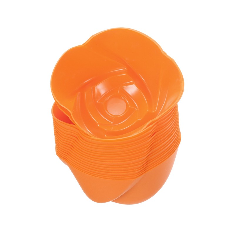 18pcs Reusable Muffins Cups Silicone Cupcake Liners Baking Cup Orange Flower