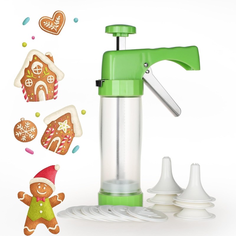 Cookie Press Maker Machine - Icing Gun Kit with 16 Discs & 6 Tips for DIY Baking gallery