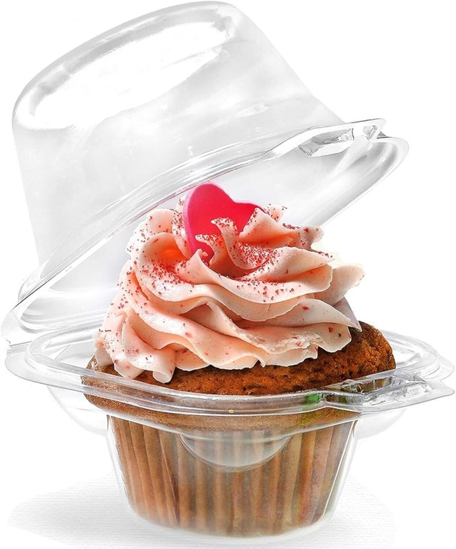 Individual Clear Plastic Cupcake Containers 100 pcs Disposable Dome Lids gallery
