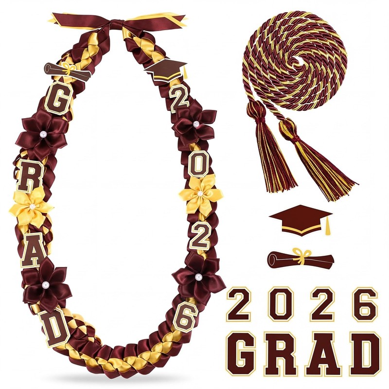 Thiccywoov Graduation Ribbon Lei Class Of 2026 Grad Lei Kit Graduation Double