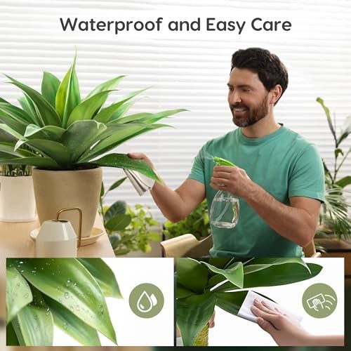 28 Inch Artificial Agave Plants Outdoor Set, Large Fake 28 Inches Green*2 gallery