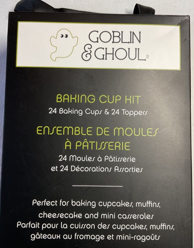 GOBLIN & GHOUL CUPCAKE BAKING FOOD CUPS LINERS TOPPERS (24) PUMPKINS SKULLS NIP gallery