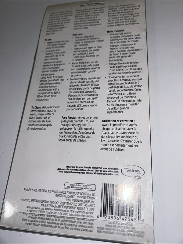 Wilton 409-2548 Ferns Silicone Fondant and Gum Paste Mold New 8A gallery