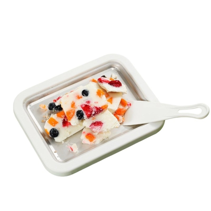 AtHome Rolled Ice Cream Maker Kit with 2 Scrapers Stainless Steel Tray gallery