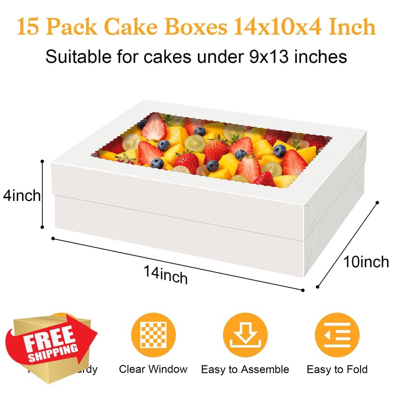 Essenya 14X10X4 Inch Cake Boxes 15 Pcs gallery