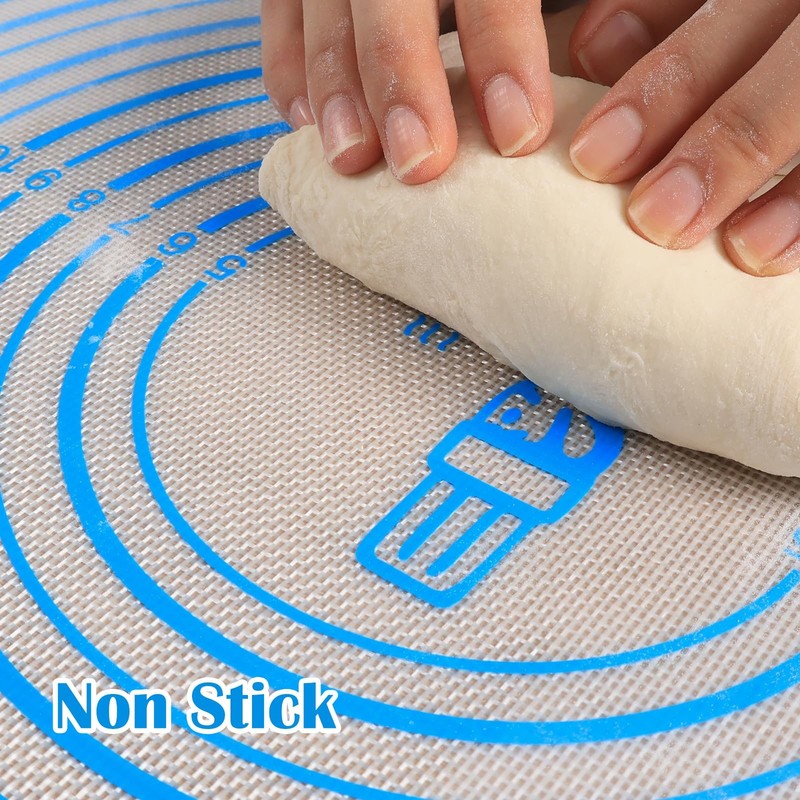 Nonstick Silicone Pastry Baking Mat Large with Measurements 24"L x 16"W, Blue gallery