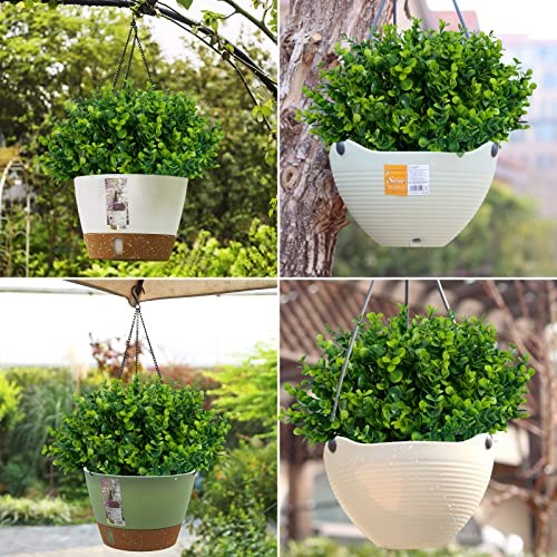 Artificialery Plants Outdoor UV Resistant Fake Plants Boxwood Shrubs 20 Green gallery