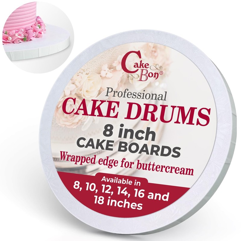 1 PCS 8 Inch Round Cake Board Sturdy 1/2 Thick Drum White Professional Base