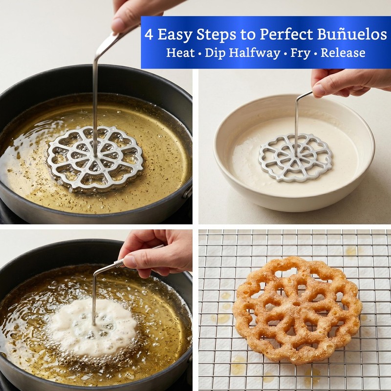 Bunuelos Mold with Handle (4.7 in Cast Aluminum) - Molde para Buñuelos de Vie... gallery