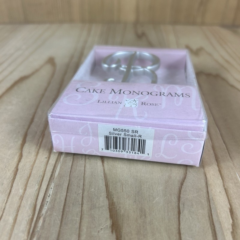 Lillian Rose Cake Monograms Silver Small R 2.5” Silver Resin gallery