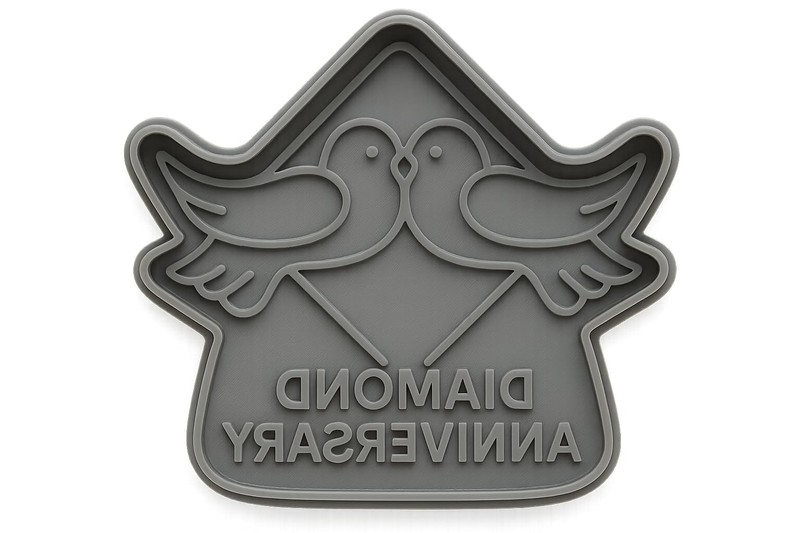Diamond Anniversary Doves Cookie Cutter - 4x3.5" Premium Party Design gallery