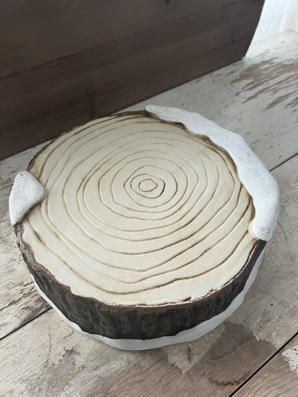 Target Bullseye Playground Faux Wood Log Snow Cake Stand Cupcake Wedding G8 gallery